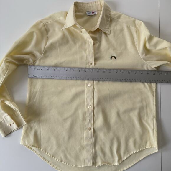Vintage Square One Button-Up Shirt Butter Yellow Rainbow Embroidery Women Sz M/L - Picture 13 of 14